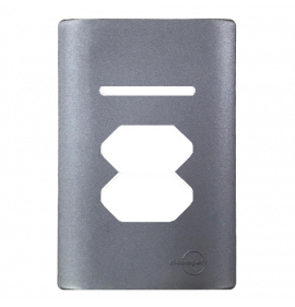 Placa P/ 1 Interruptor + 2 Tomadas 4x2 - Novara Preto Grafite